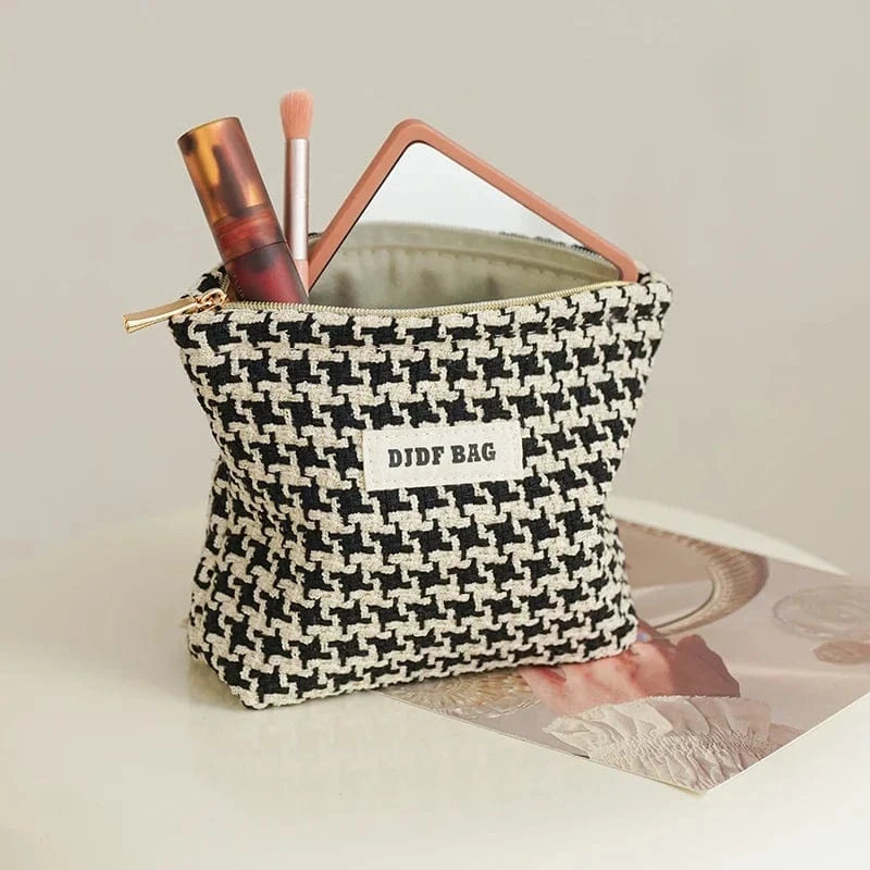 Pavoco Kosmetiktaschen Kleine Tasche Terracotta Nora weiche Plüsch Kosmetiktasche für Damen geräumig