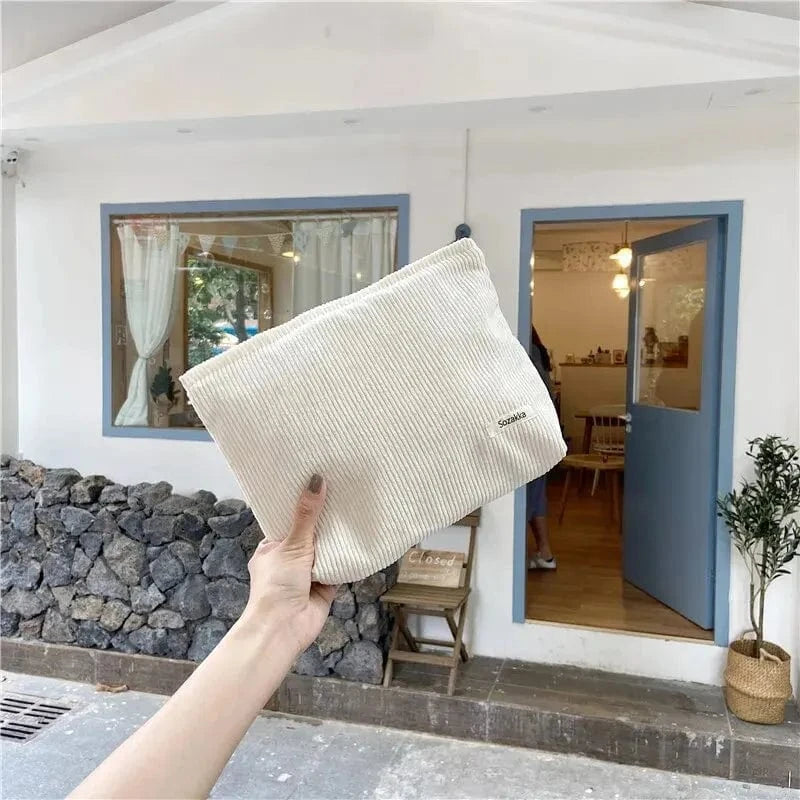 Pavoco Kosmetiktaschen Lena große Cord Kosmetiktasche für Damen robust