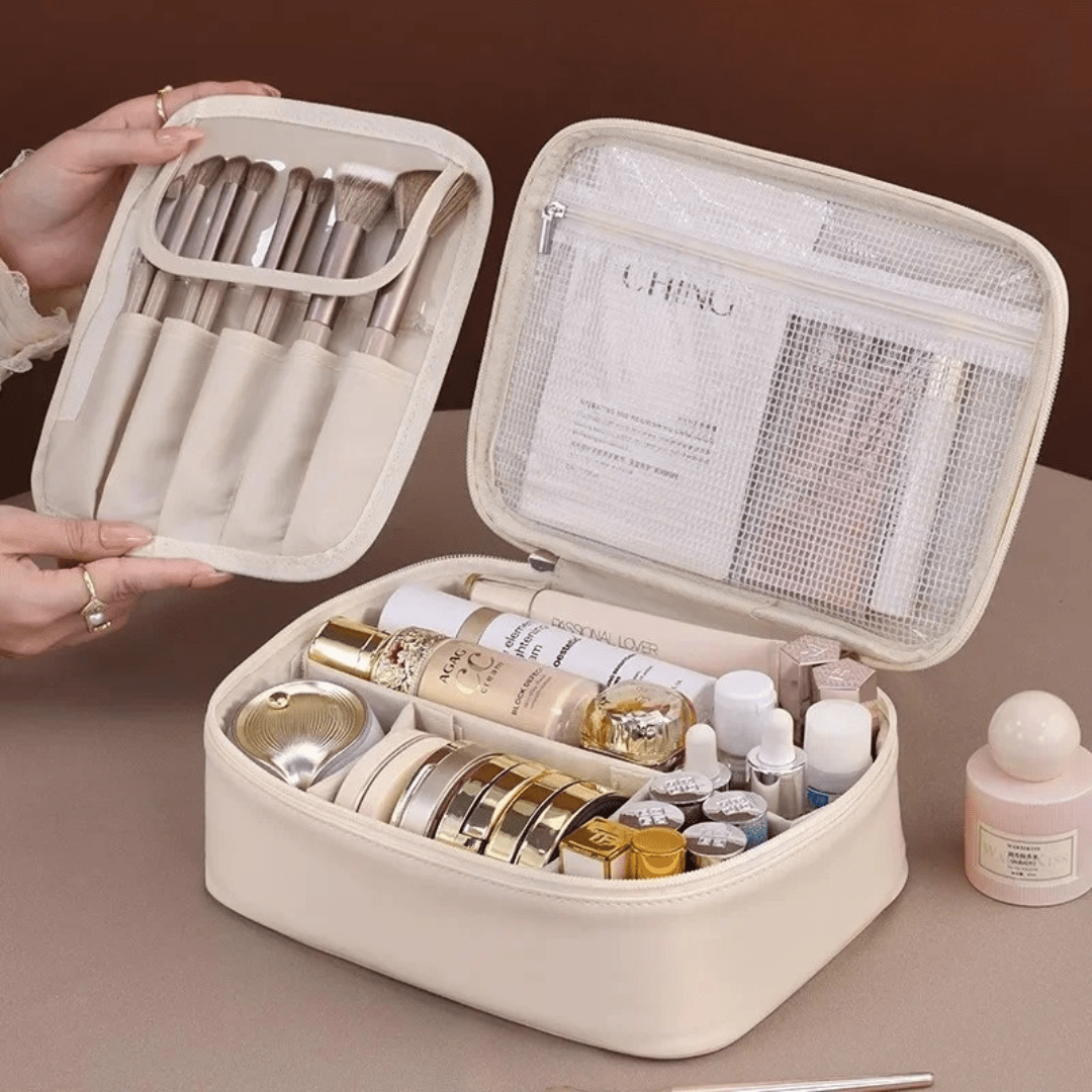 Pavoco Kosmetiktaschen Matteo strapazierfähige PU-Leder Vanitybag für Damen kompakt