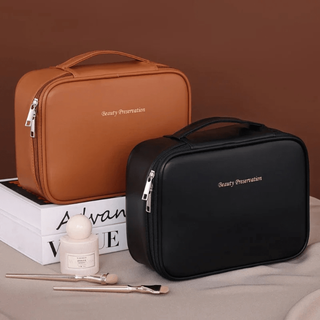 Pavoco Kosmetiktaschen Matteo strapazierfähige PU-Leder Vanitybag für Damen kompakt