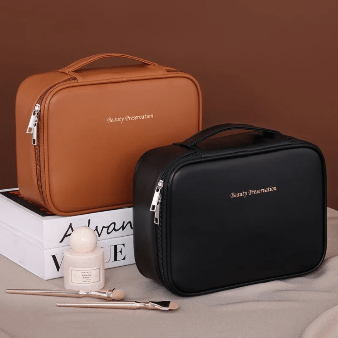 Pavoco Kosmetiktaschen Matteo strapazierfähige PU-Leder Vanitybag für Damen kompakt