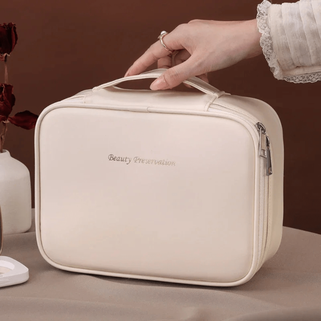 Pavoco Kosmetiktaschen Matteo strapazierfähige PU-Leder Vanitybag für Damen kompakt
