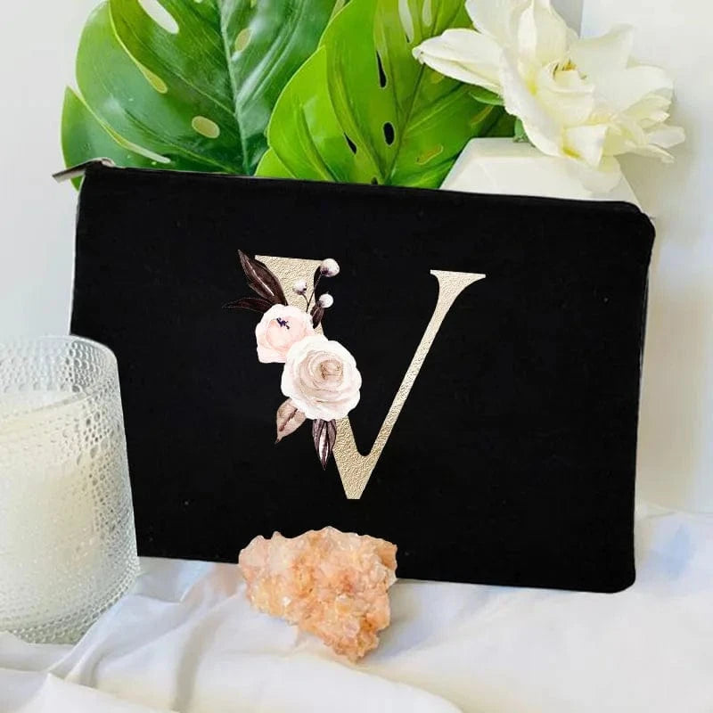 Pavoco Kosmetiktaschen V Amelie geräumige Kosmetiktasche für Damen robust Anfangsbuchstabe