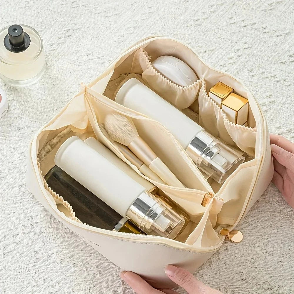 Pavoco Makeup-Organizer Feli geräumiger Kulturbeutel für Damen PU-Leder