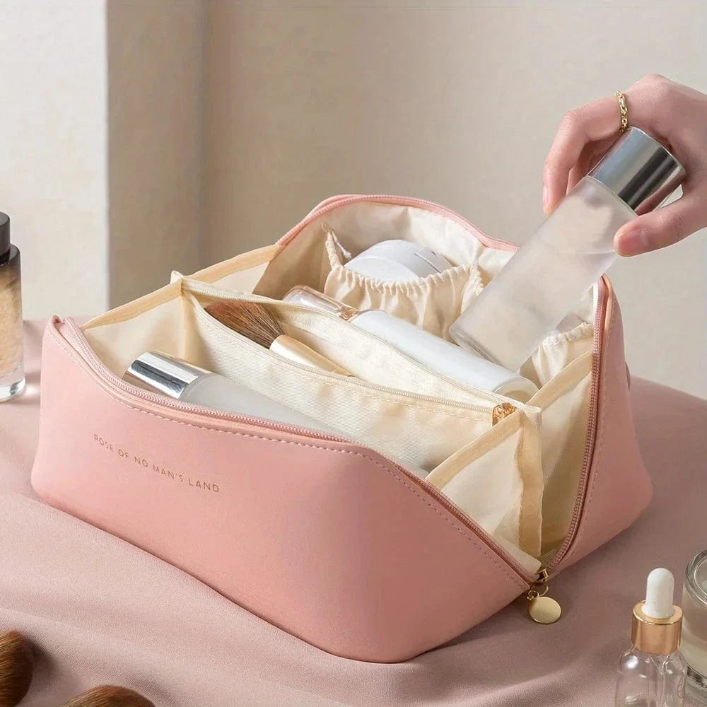 Pavoco Makeup-Organizer Feli geräumiger Kulturbeutel für Damen PU-Leder