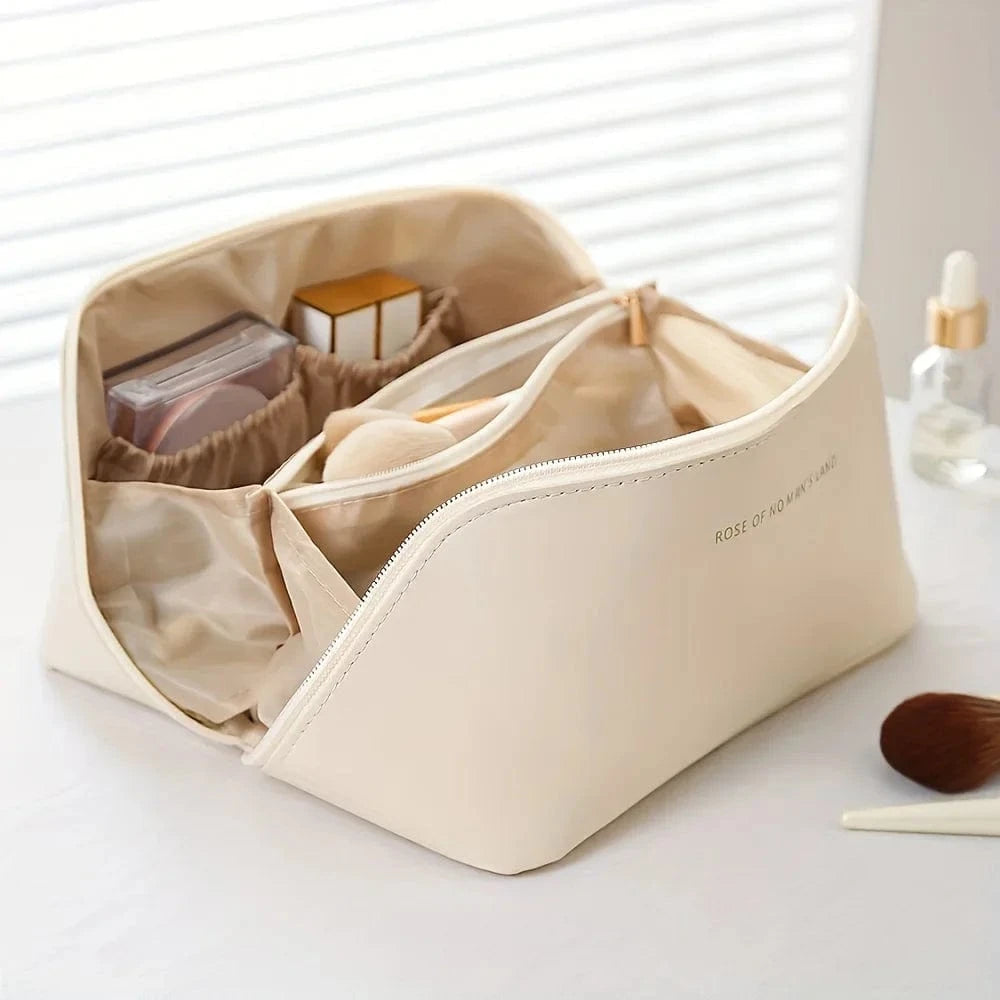Pavoco Makeup-Organizer Feli geräumiger Kulturbeutel für Damen PU-Leder
