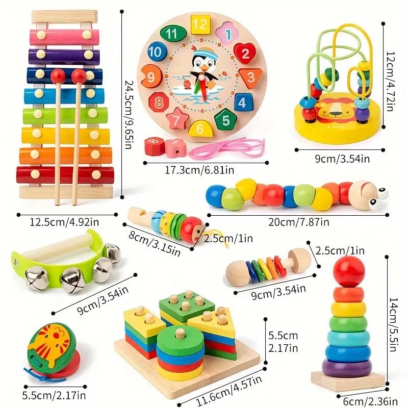 Versatile Montessori Wooden Toy for Kids Educational 10-in-1 Fun 2