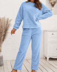 Cozy Fleece Pajama Set for Women Long Sleeve Soft Winter 7