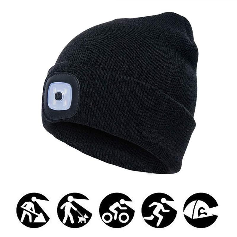 Warm LED Beanie for Unisex Rechargeable Outdoor Winter 4