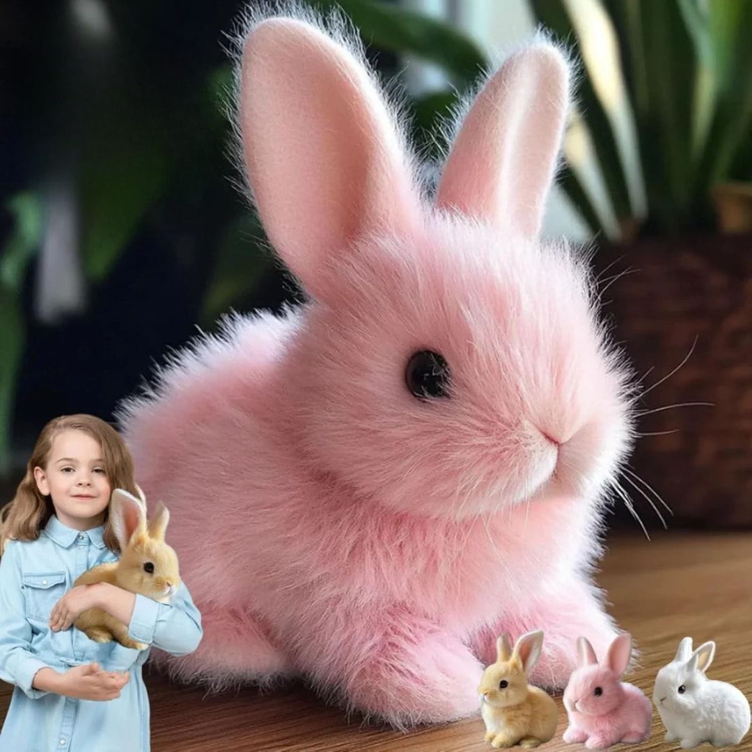Soft Plush Bunny Toy for Kids Realistic Durable Decorative 5