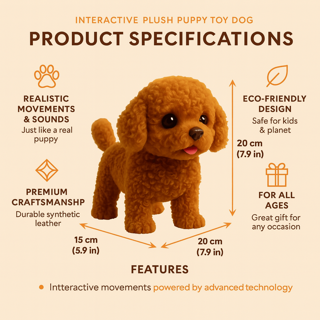 Interactive Plush Dog for Kids realistic eco-friendly playful 3
