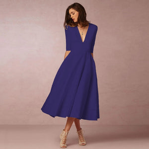Primadon Abendkleider Purpurblau / S Vivien | elegantes Abendkleid für Damen midi