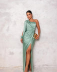Primadon Abendkleider Wassergrün / S Maris elegantes Ein-Schulter-Kleid Abendkleid für Damen atmungsaktiv