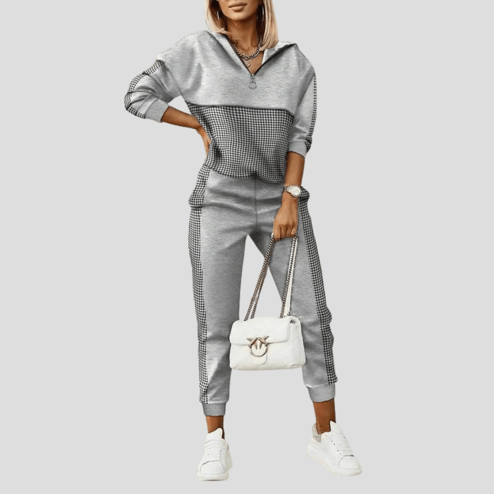 Primadon Aktivbekleidung Grau-a / S Lara | Eleganter Trainingsanzug für Damen sportlich atmungsaktiv