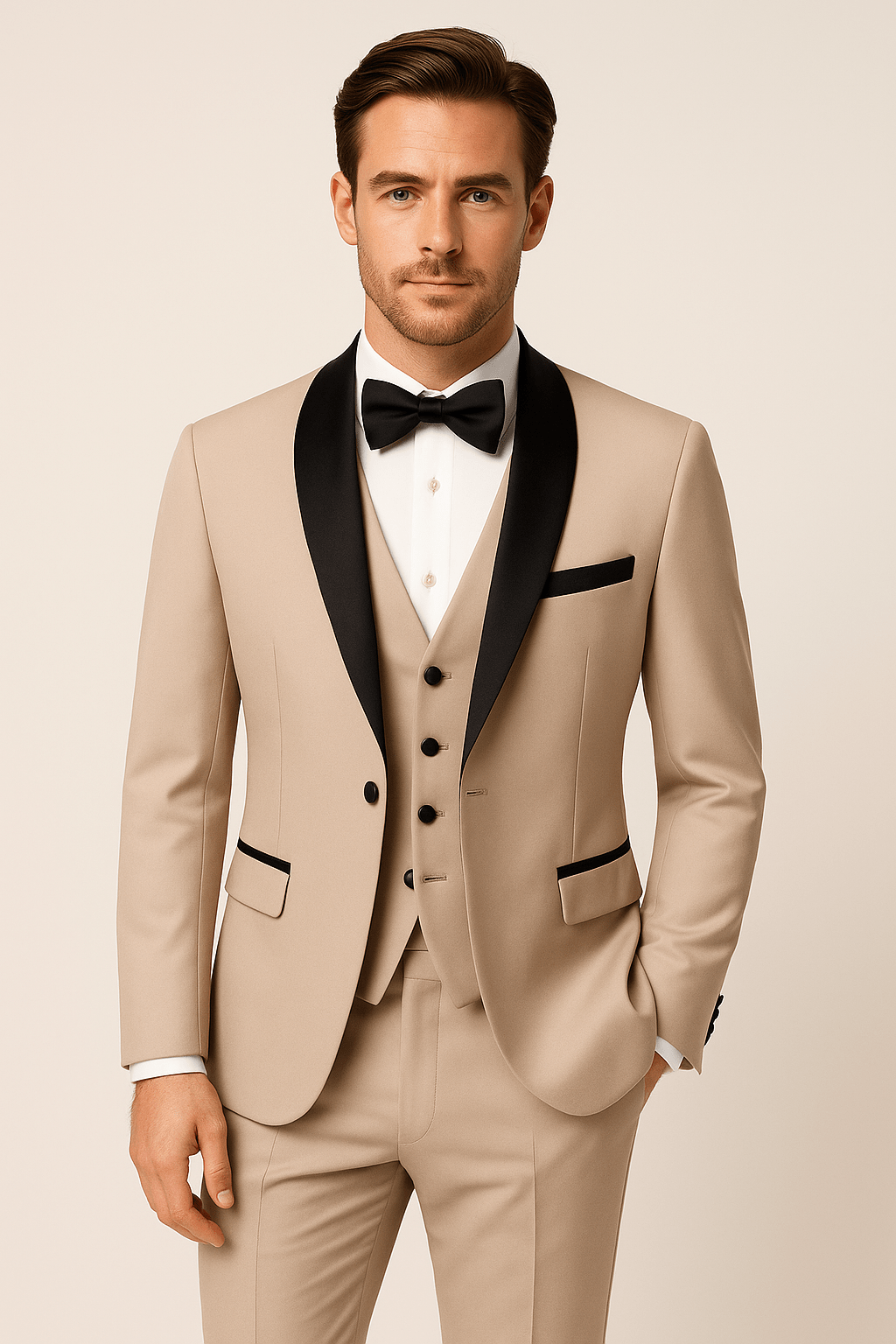 Primadon Anzüge Beige / S Adrian | Eleganter Slim Fit Anzug für Herren Hochzeit