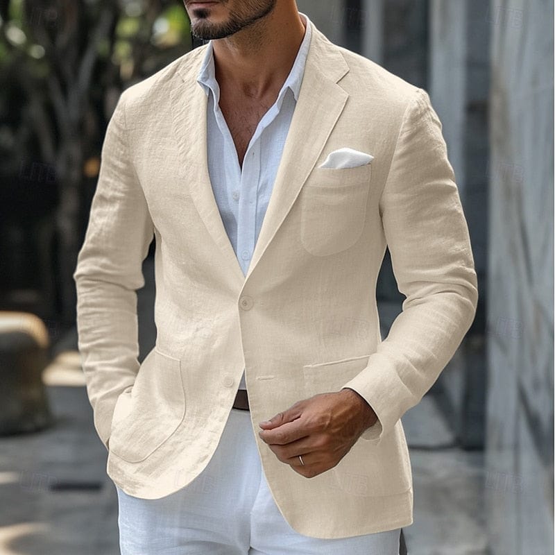 Primadon Anzüge & Blazer Beige / S Leon | Eleganter Leinenblazer für Herren Sommer