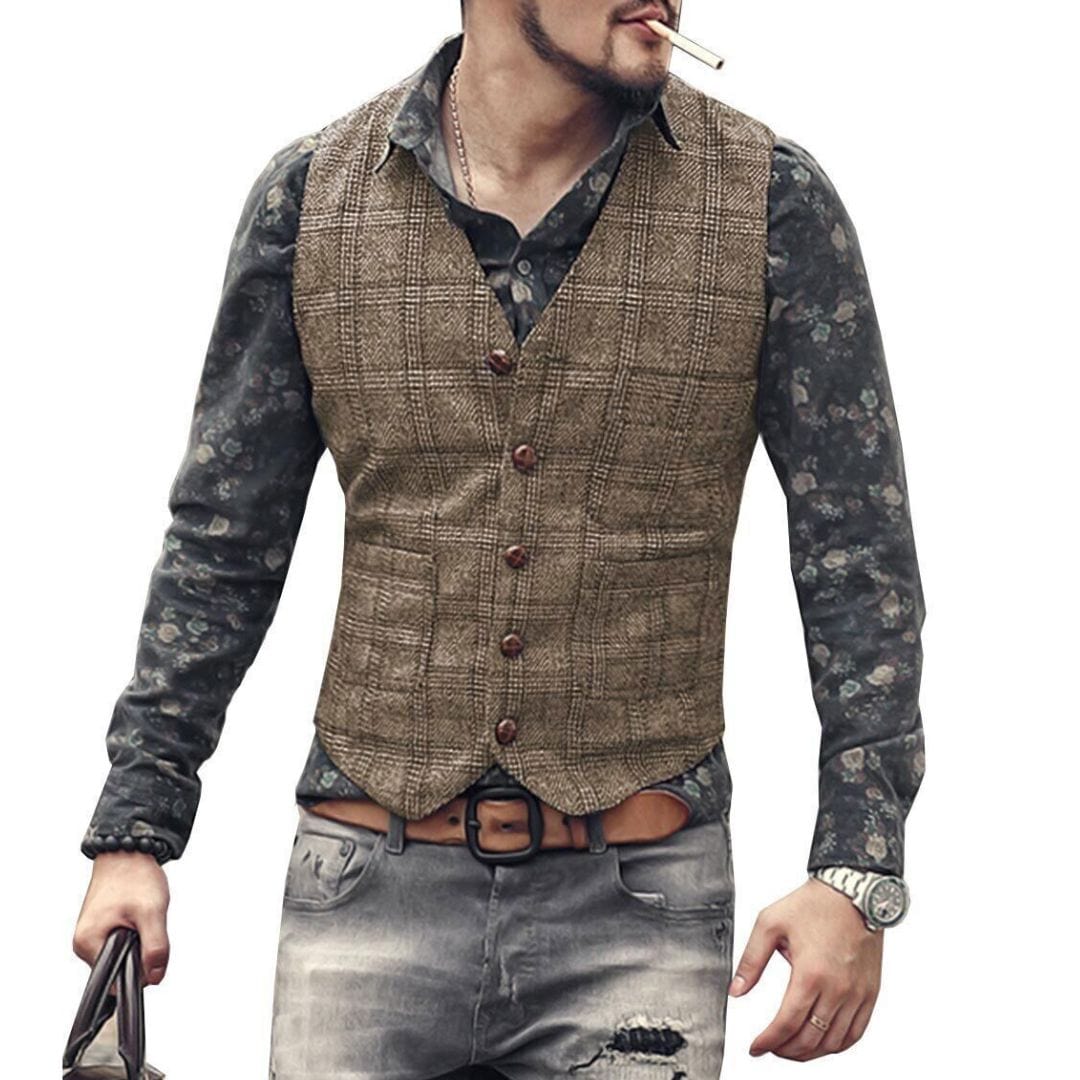 Primadon Anzüge & Blazer Braun / XS Noah | Elegante Trachtenweste für Herren Oktoberfest