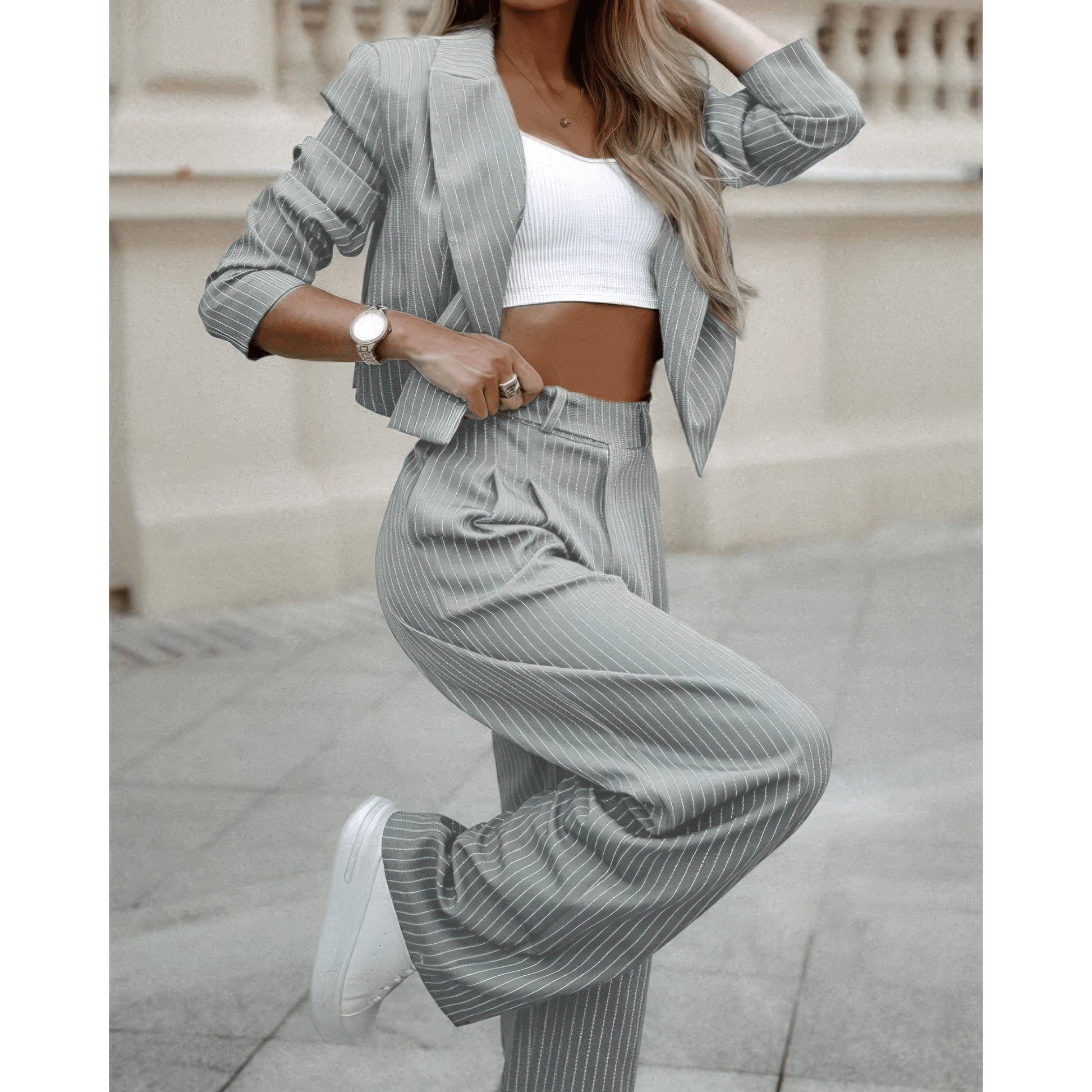 Primadon Anzüge & Blazer Grau / S Colette elegantes Anzugset für Damen Regular Fit Polyester