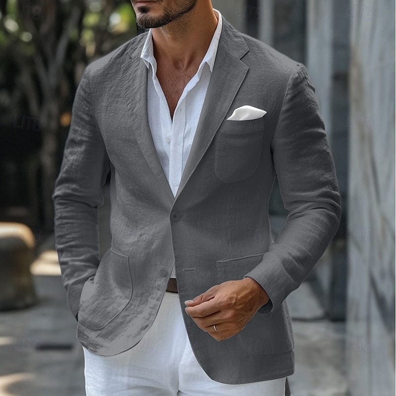 Primadon Anzüge & Blazer Grau / S Leon | Eleganter Leinenblazer für Herren Sommer