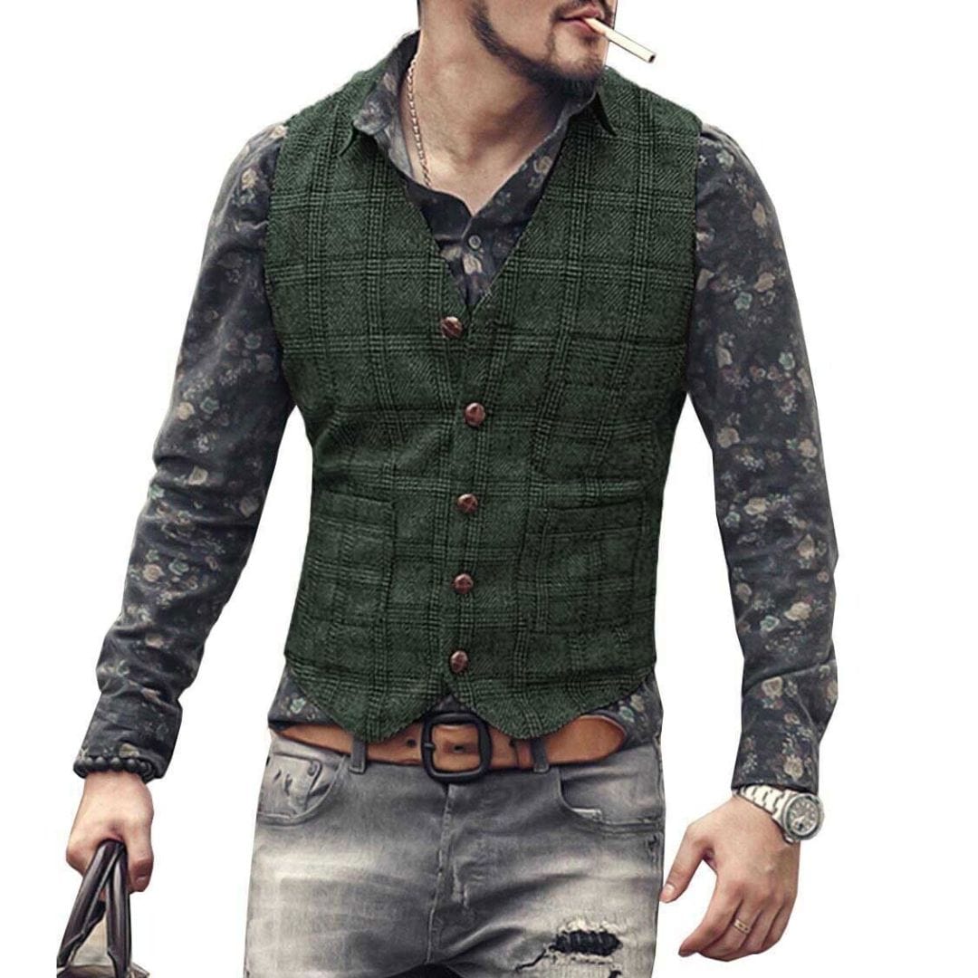 Primadon Anzüge & Blazer Grün / XS Noah | Elegante Trachtenweste für Herren Oktoberfest