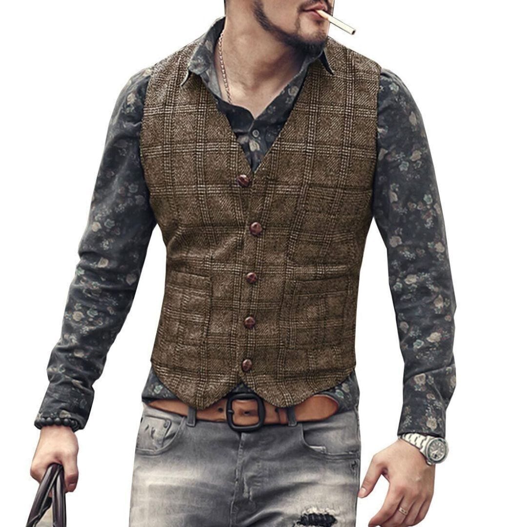 Primadon Anzüge & Blazer Kaffee / XS Noah | Elegante Trachtenweste für Herren Oktoberfest