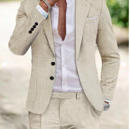 Primadon Anzüge Elfenbein / S Declan | Eleganter Slim-Fit Anzug für Herren Hochzeit