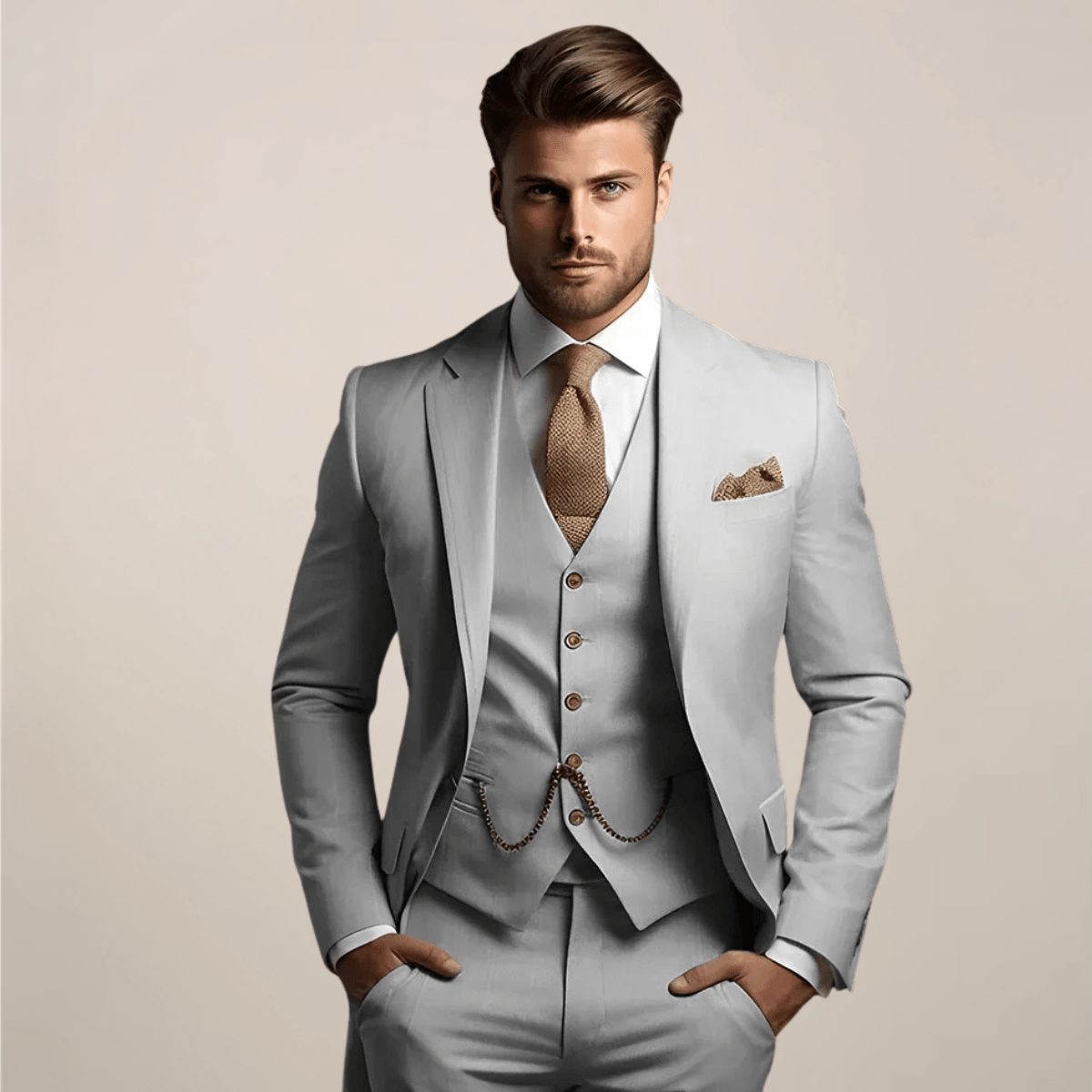 Primadon Anzüge Grau / S Adrian | Eleganter Slim Fit Anzug für Herren Hochzeit