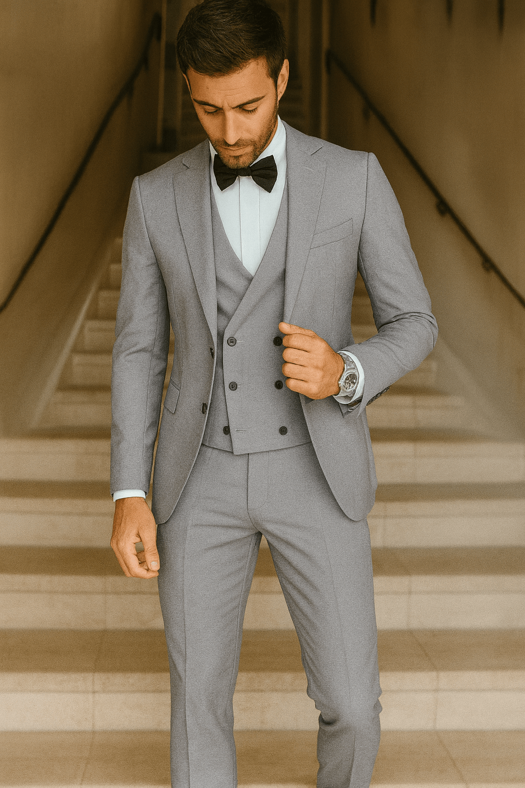 Primadon Anzüge Grau / S Matteo | Eleganter Slim Fit Anzug für Herren Hochzeit