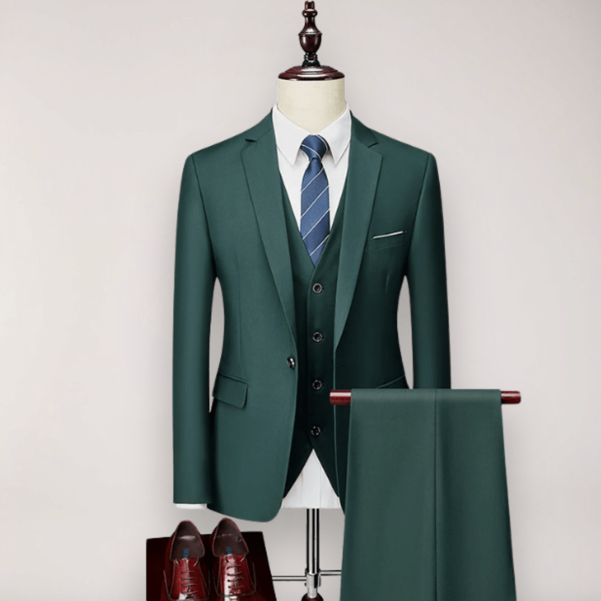 Primadon Anzüge Grün / S Adrian | Eleganter Herrenanzug für Hochzeit Slim Fit