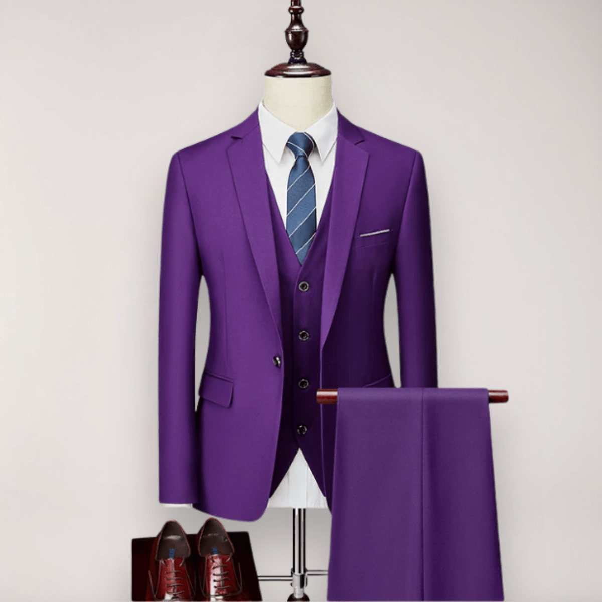 Primadon Anzüge Lila / S Adrian | Eleganter Herrenanzug für Hochzeit Slim Fit