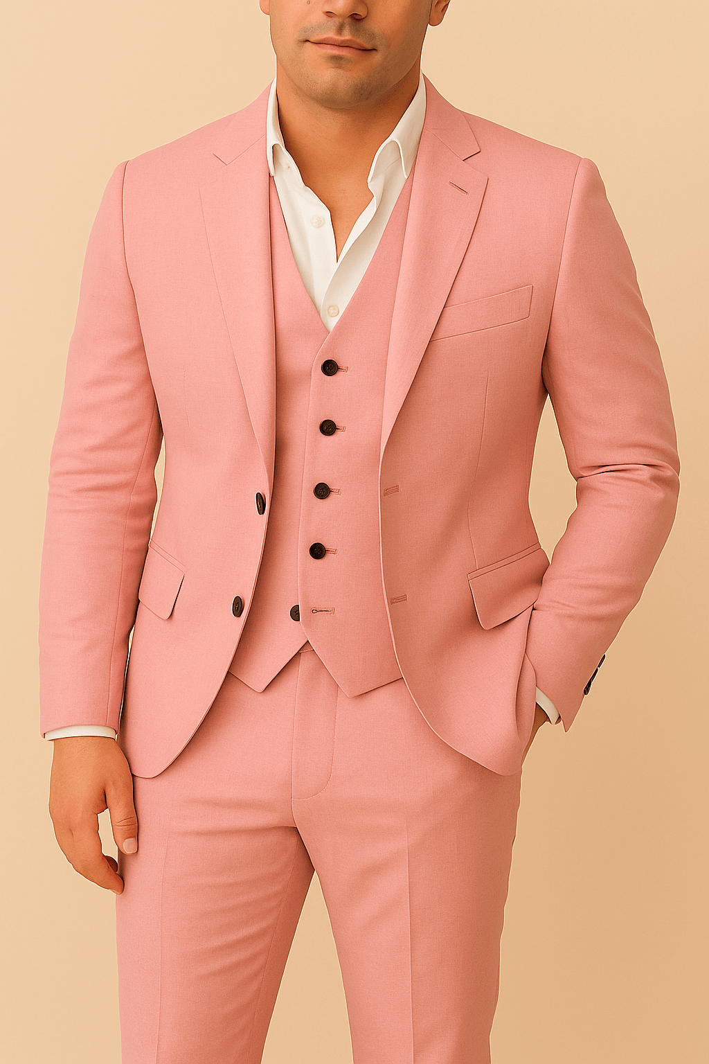 Primadon Anzüge Rosa / XS Matteo | Eleganter Anzug für Herren Hochzeit ganzjährig