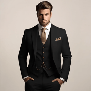 Primadon Anzüge Schwarz / L Adrian | Eleganter Slim Fit Anzug für Herren Hochzeit