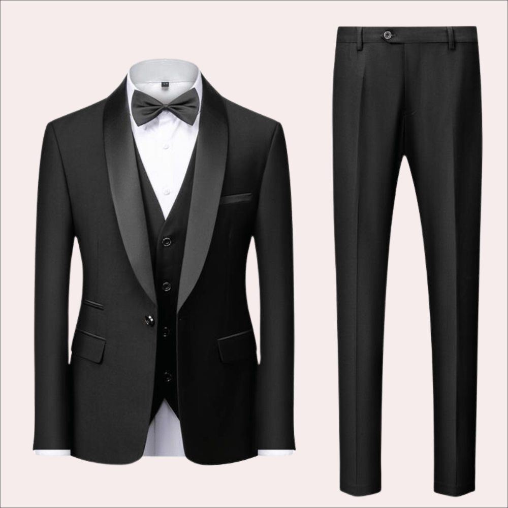 Primadon Anzüge Schwarz / S Adrian | Eleganter Slim Fit Anzug für Herren Hochzeit