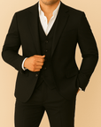 Primadon Anzüge Schwarz / XS Matteo | Eleganter Anzug für Herren Hochzeit ganzjährig