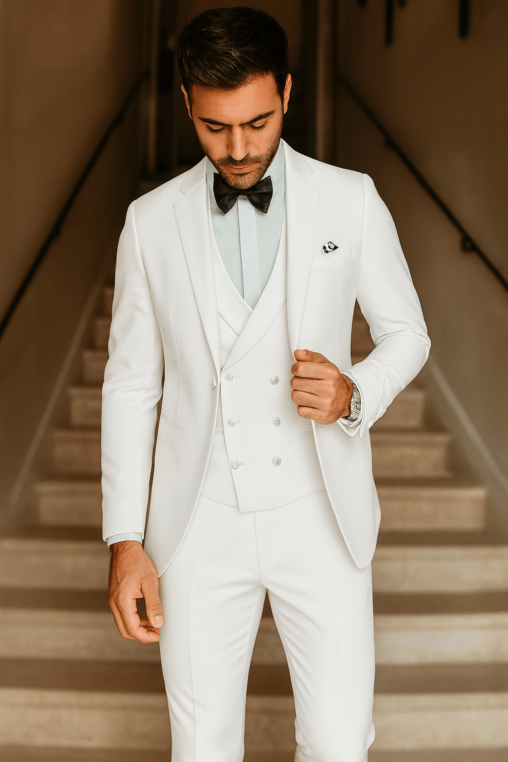 Primadon Anzüge Weiß / S Matteo | Eleganter Slim Fit Anzug für Herren Hochzeit