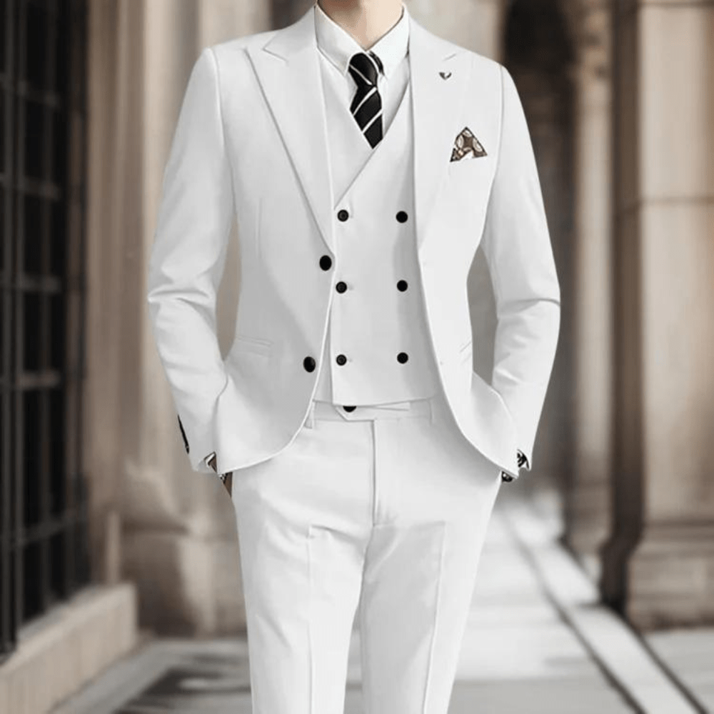 Primadon Anzüge Weiß / S Patrik | Eleganter Slim-Fit Anzug für Herren aus Baumwolle