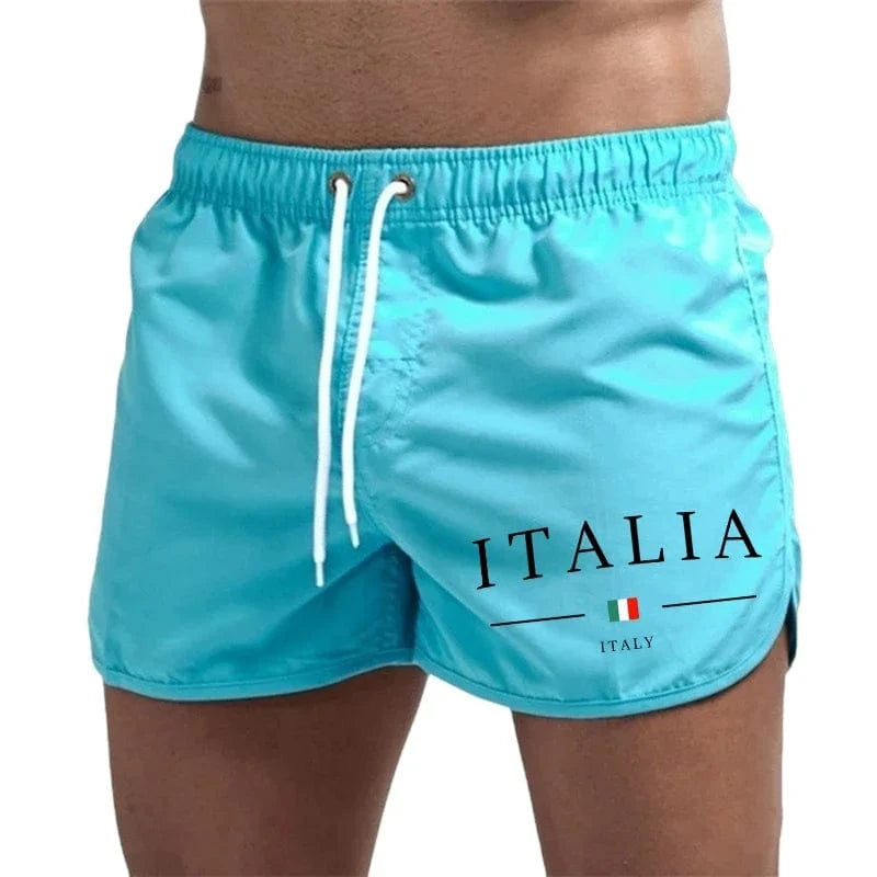 Primadon Badehosen Himmelblau / S Leon | Lässige Badeshorts Herren aus schnelltrocknendem Material