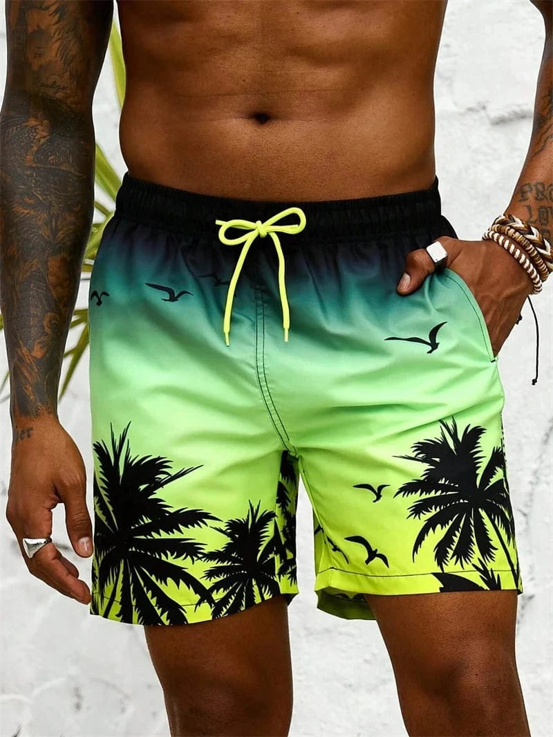 Primadon Badehosen Mint-Limette / XXS Leo | Atmungsaktive Badeshorts für Herren Sommer