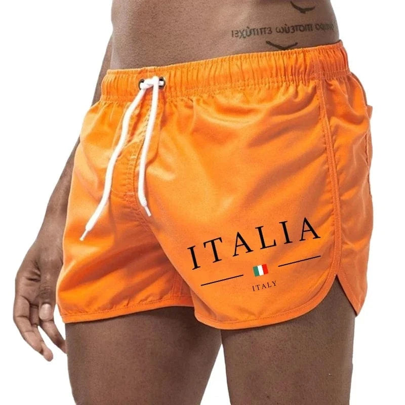 Primadon Badehosen Orange / S Leon | Lässige Badeshorts Herren aus schnelltrocknendem Material