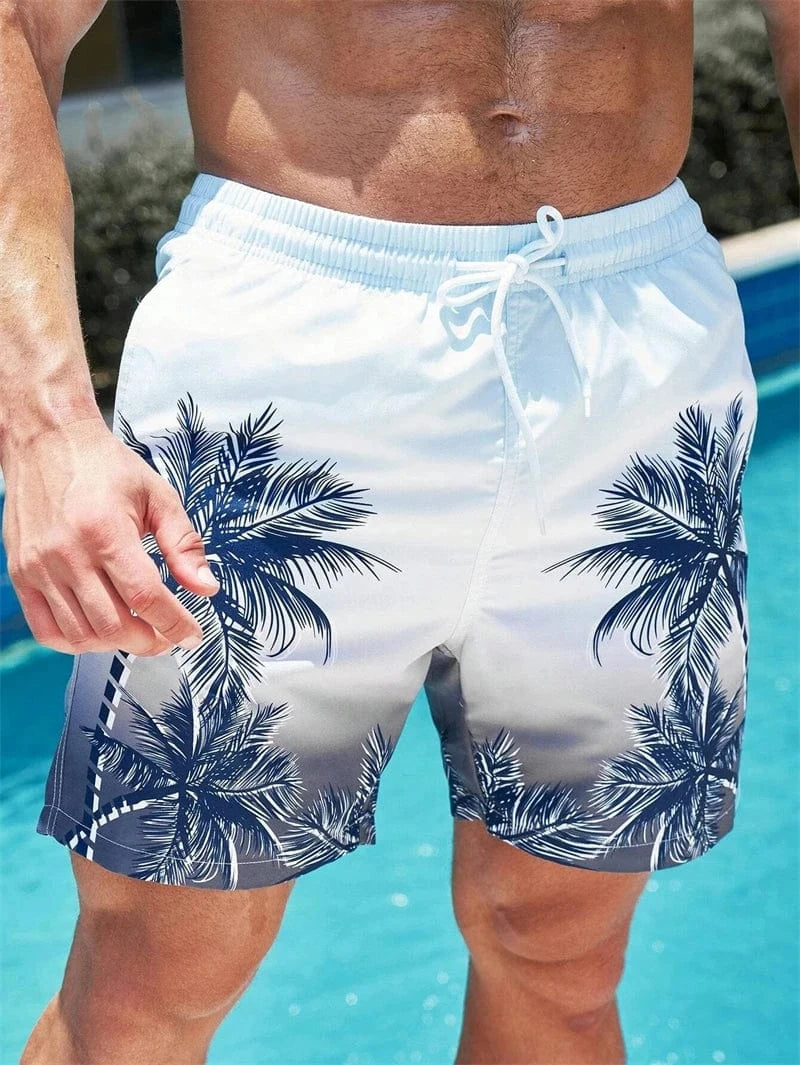 Primadon Badehosen Weiß-Blau / XXS Leo | Atmungsaktive Badeshorts für Herren Sommer