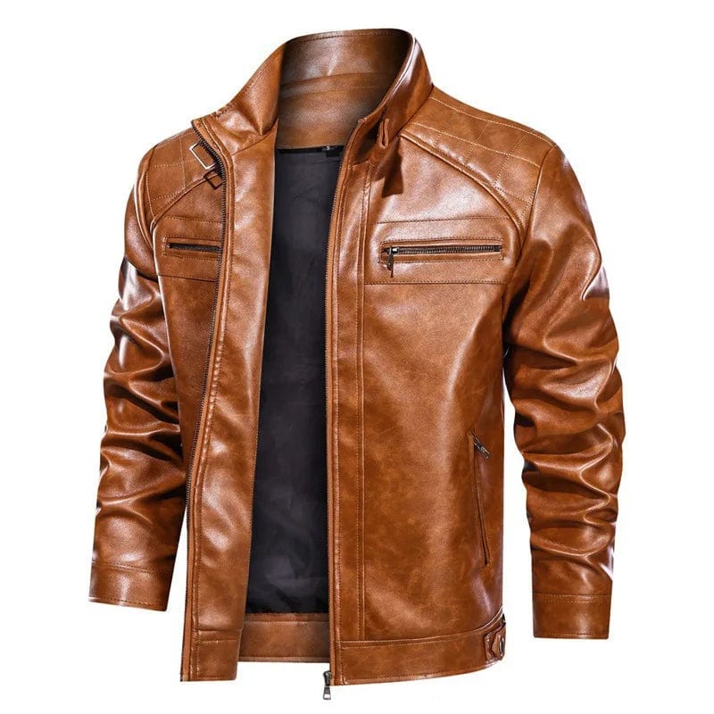 Primadon Bikerjacken Braun / S Matteo | Robuste Bikerjacke für Herren Schwarz-Braun