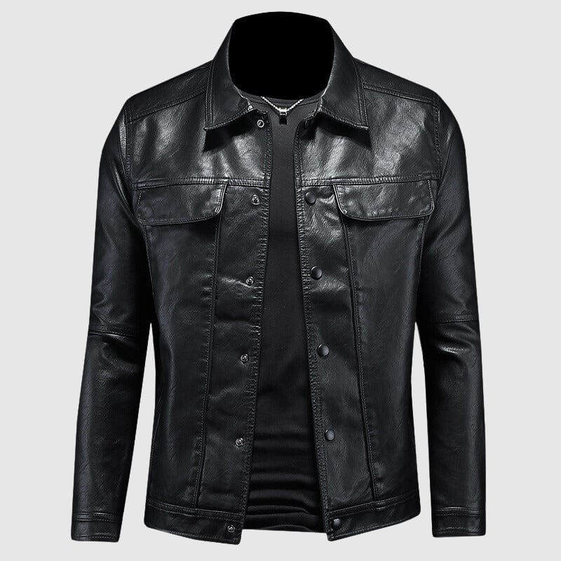 Primadon Bikerjacken Leon | Lässige Bikerjacke für Herren aus Leder Slim Fit
