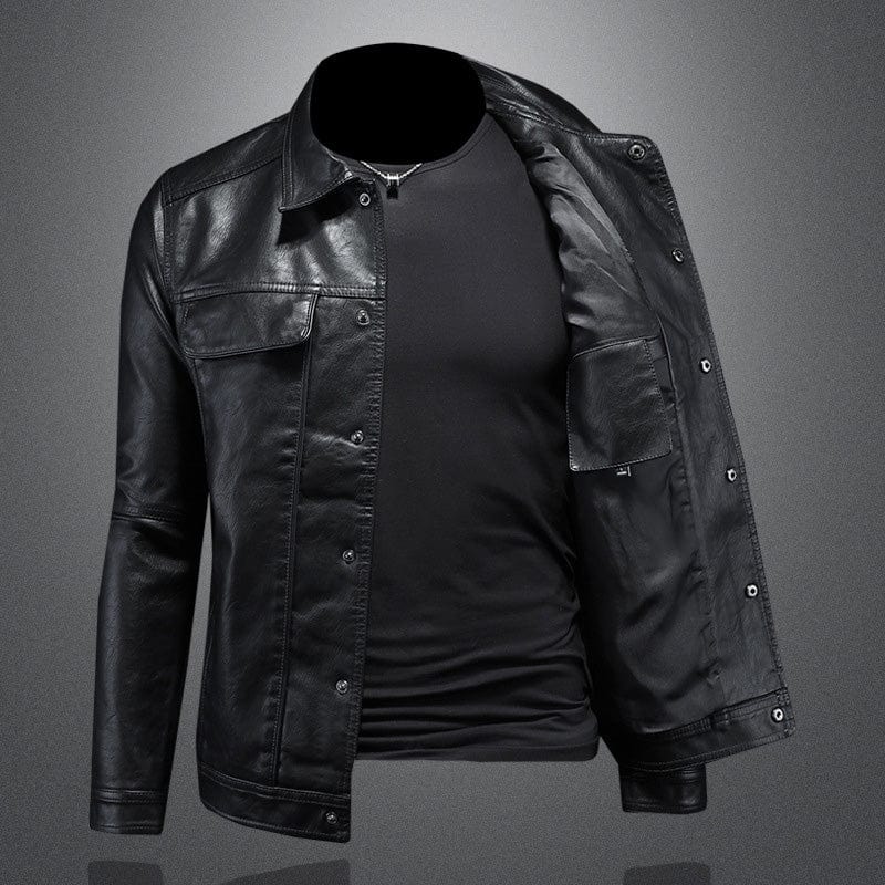 Primadon Bikerjacken Leon | Lässige Bikerjacke für Herren aus Leder Slim Fit
