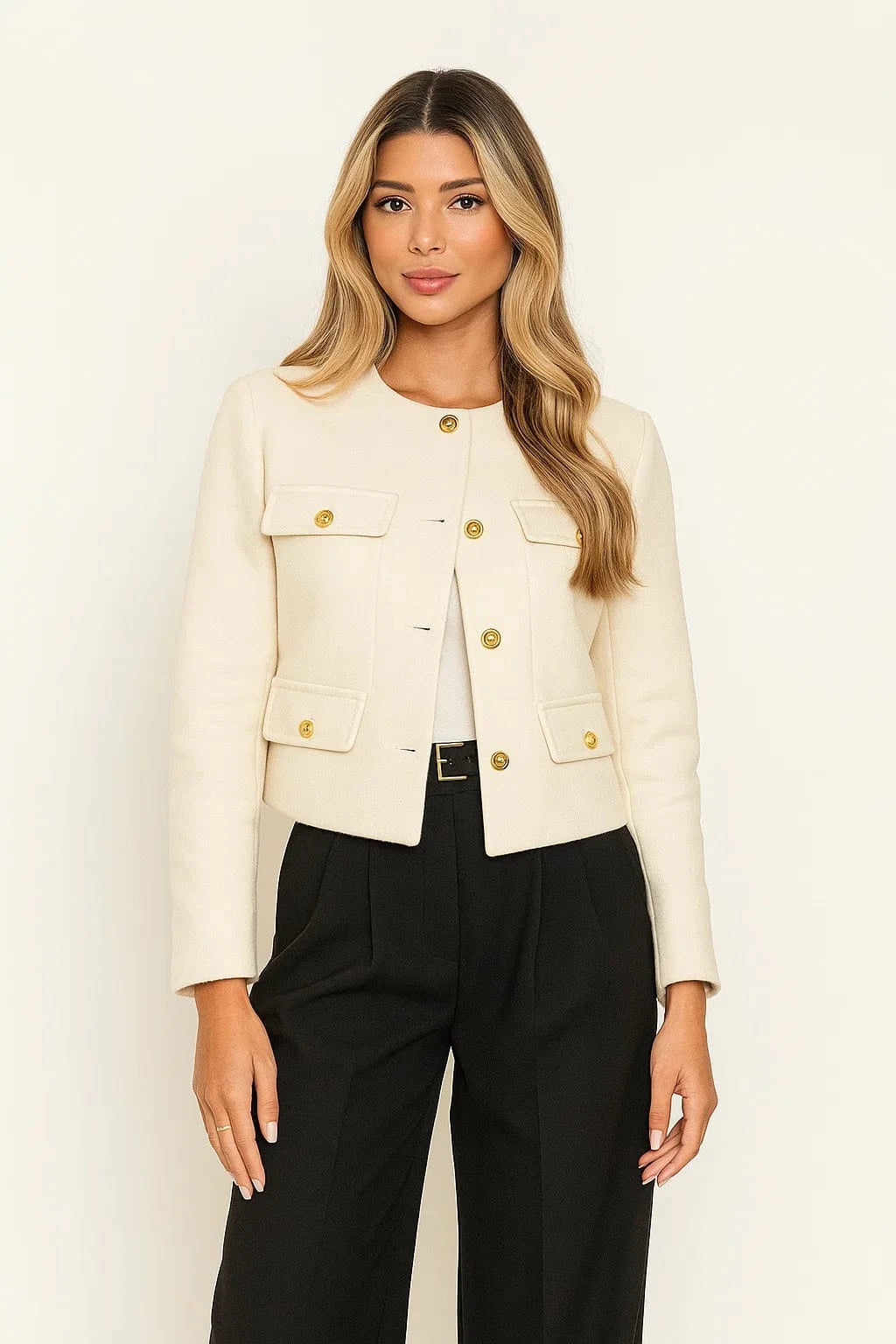 Primadon Blazer Beige / XS Carina eleganter Tweedblazer für Damen tailliert
