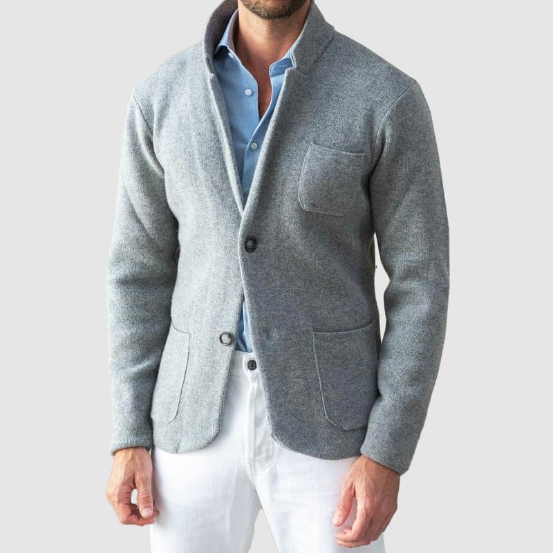 Primadon Blazer Hellgrau / XS Felix | Eleganter Strickblazer für Herren Herbst/Winter