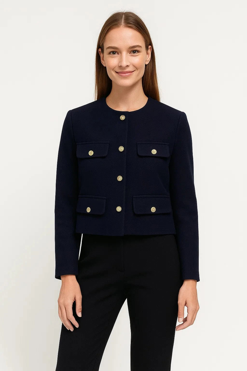 Primadon Blazer Marineblau / XS Carina eleganter Tweedblazer für Damen tailliert