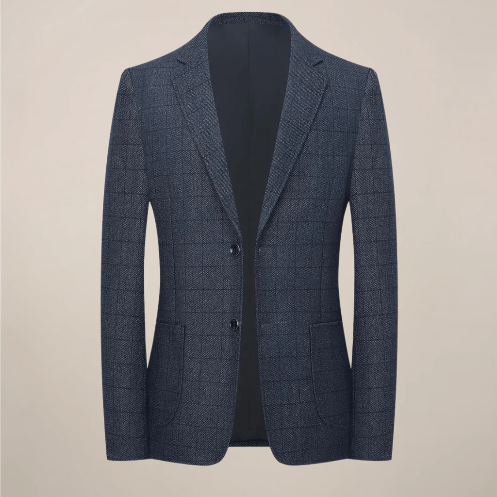 Primadon Blazer Marineblau / XS Lukas | Eleganter Karierter Blazer für Herren Langarm