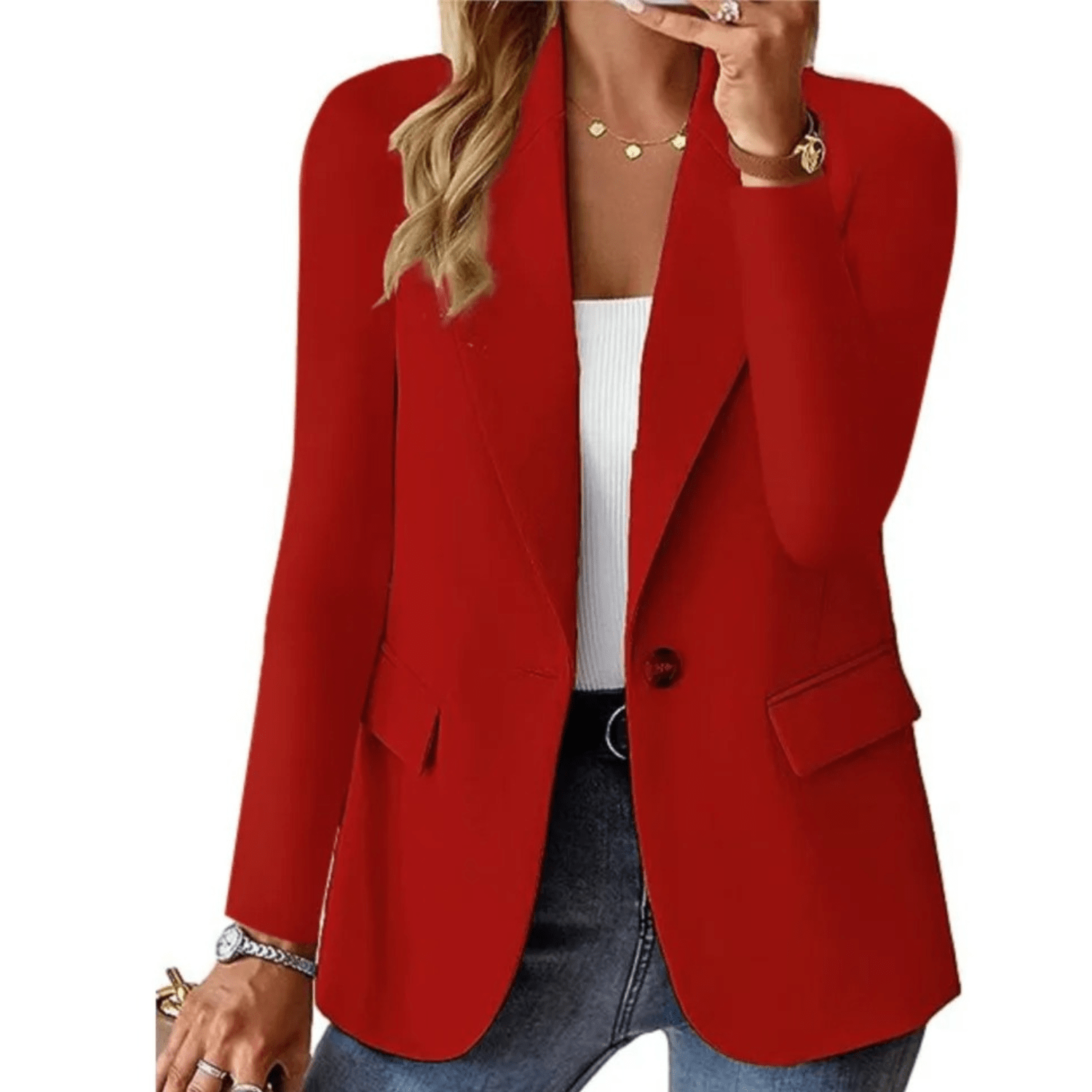 Primadon Blazer Rot / S Emma Damen Blazer | Vielseitig, Elegant, Schwarz, Hochwertig