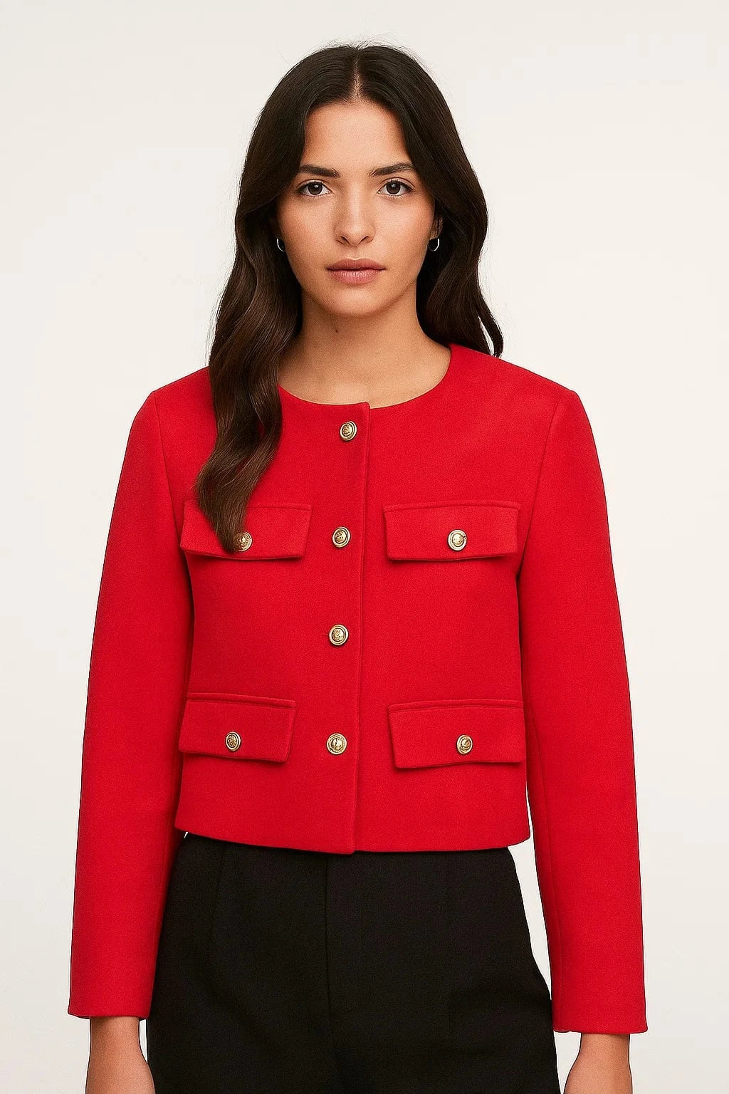 Primadon Blazer Rot / XS Carina eleganter Tweedblazer für Damen tailliert