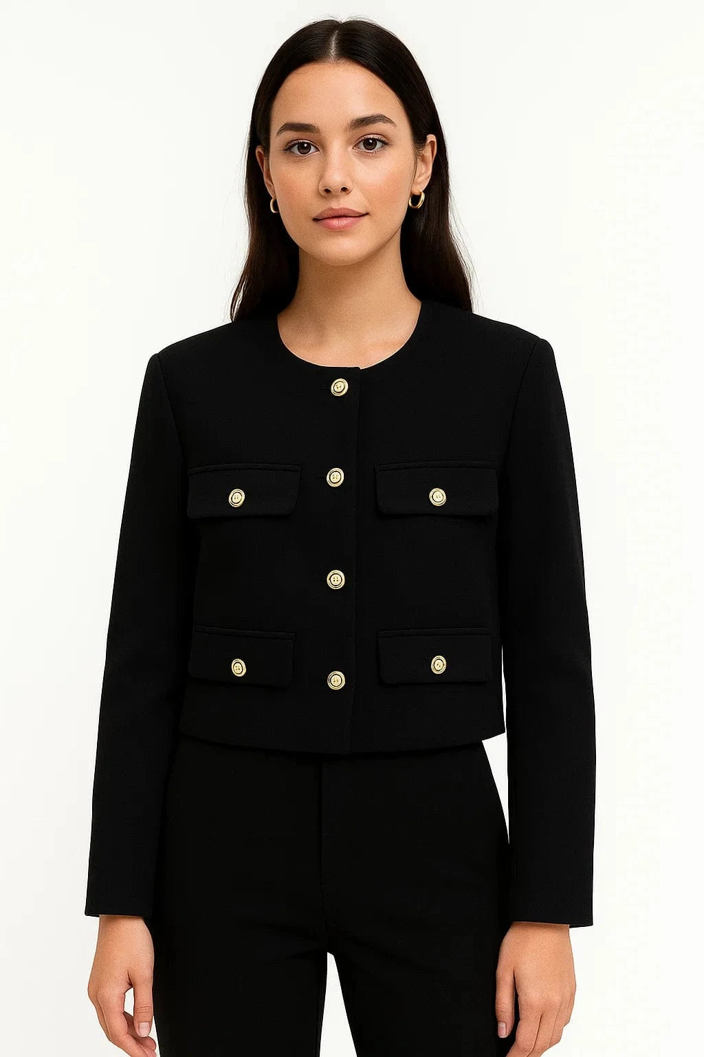 Primadon Blazer Schwarz / XS Carina eleganter Tweedblazer für Damen tailliert
